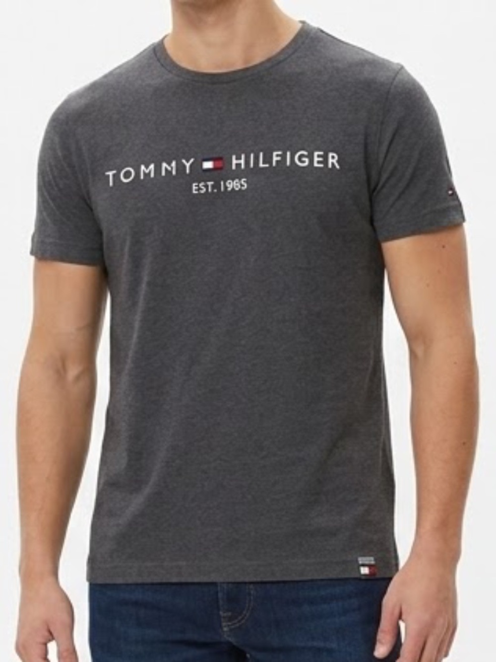 Basic Logo Tee Crewneck Short Sleeve Cotton Small Tommy Hilfiger